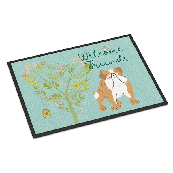 Carolines Treasures Carolines Treasures BB7602MAT Welcome Friends English Bulldog Indoor or Outdoor Mat; 18 x 27 in. BB7602MAT - main
